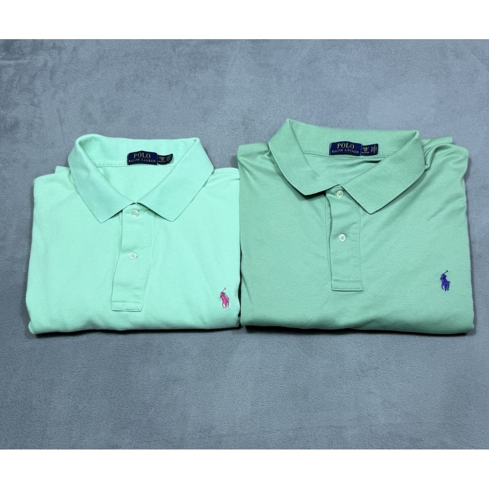 Lot Of 2 Polo Ralph Lauren Polo Shirt Mens 2XB Short Sleeve Stretch Modern Dad